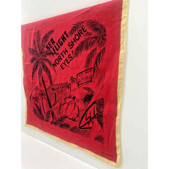 Vintage 70's 80' Sea Flight North Shore Eyes VW Surf Point Bandana Handkerchief - Picture 6 of 12